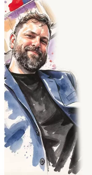 Retrato en acuarela de Jonatan Uran
